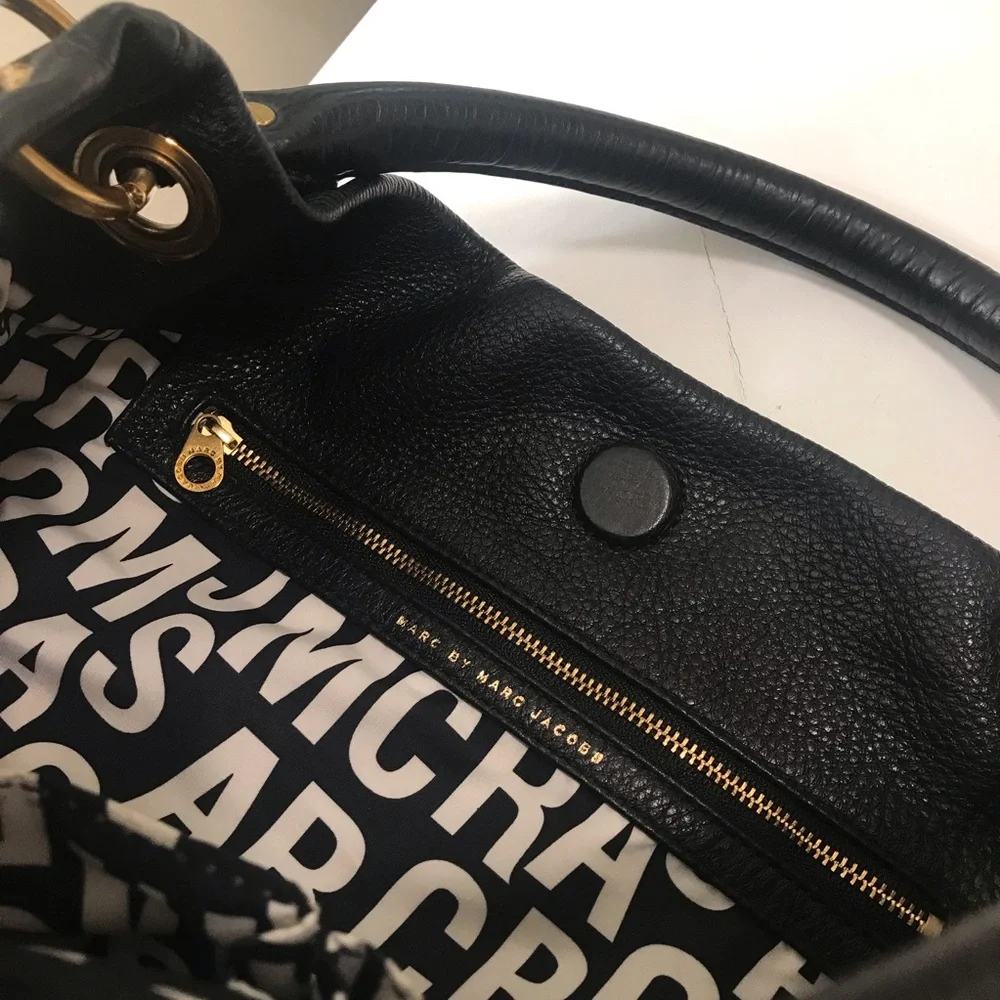 Marc Jacob Tote Hobo Black Leather Women's Bag - Picture 12 of 16